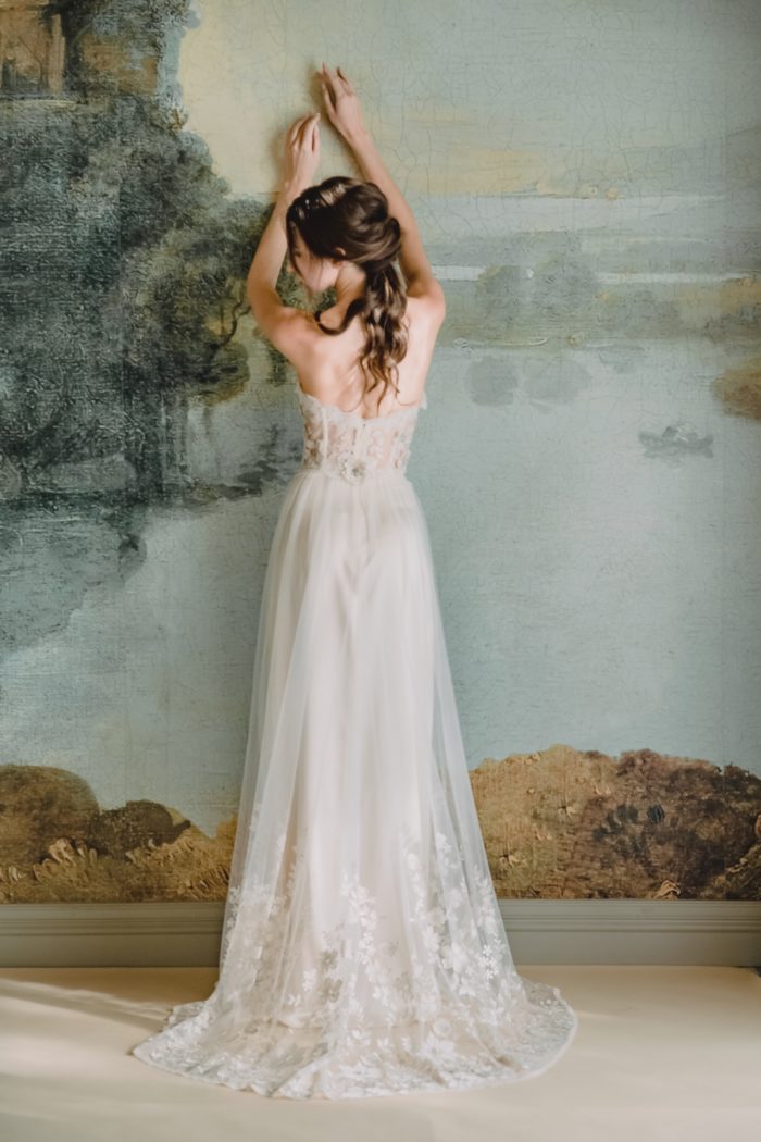 Back detail of Lucinda gown by Claire Pettibone