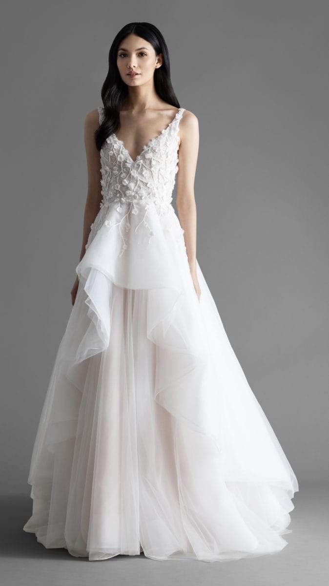 Chadwick A-line V neck wedding dress by Allison Webb