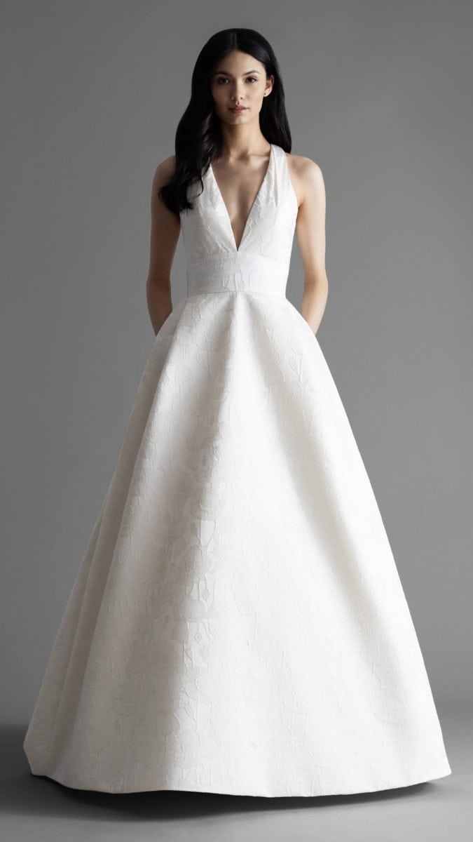 Rose wedding dress with pockets by Allison Webb Spring 2019 A line wedding dress