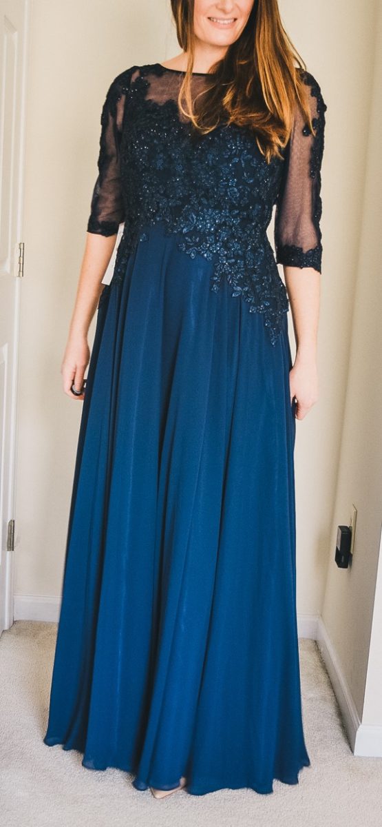 stormy blue mother of the bride dress