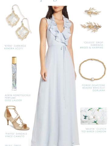 Light blue maxi dress for bridesmaids or wedding guests