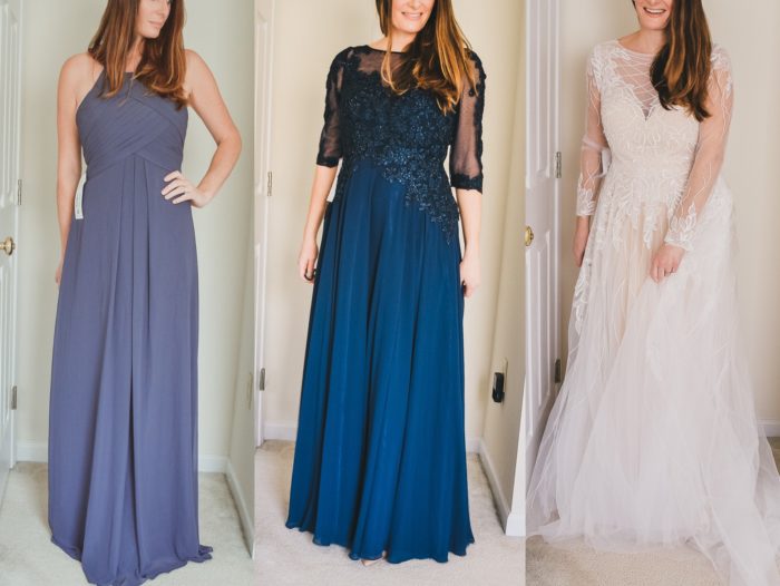 Trying on Bridesmaid Dresses and Wedding Dresses from Azazie