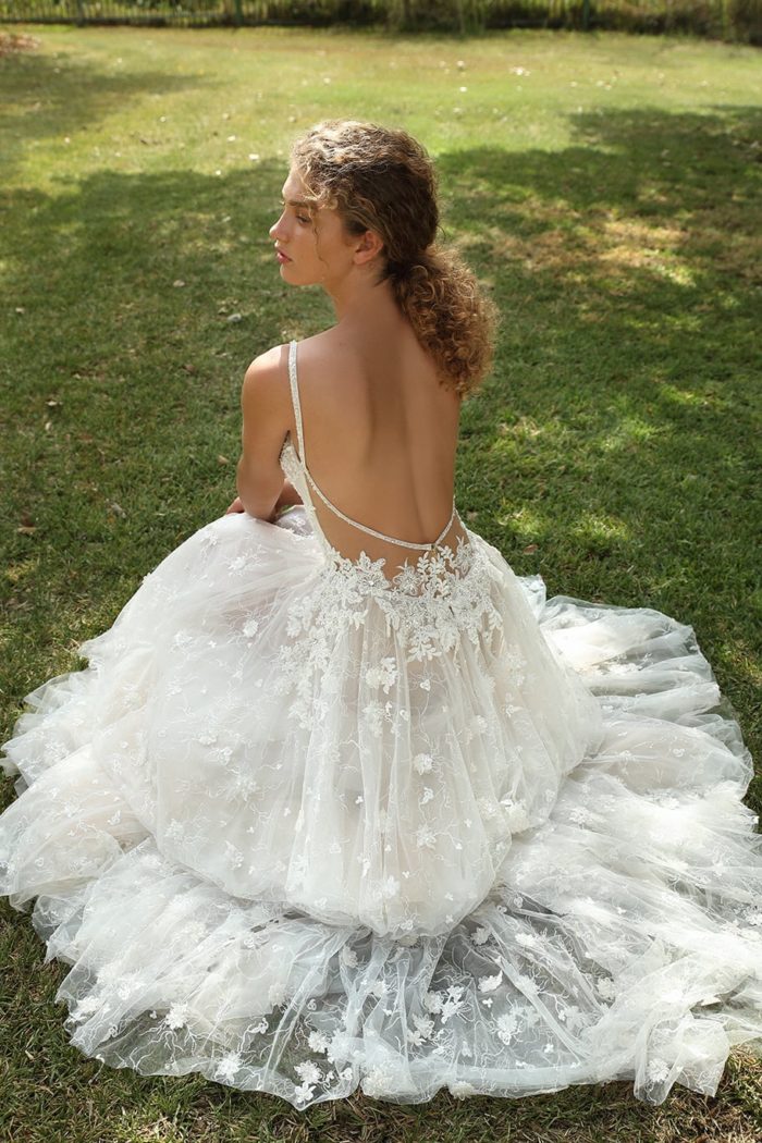 GALA Galia Lahav Ballerina Ball Gown wedding dress with low sheer back