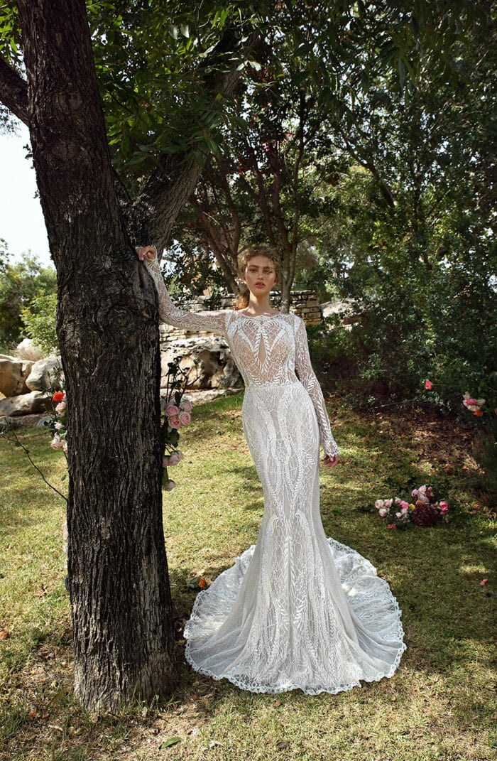 Sheer long sleeve Gala by Galia Lahav wedding dress Style G209