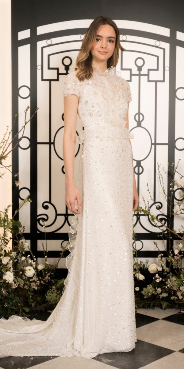 High neck beaded Jenny Packham wedding dress | Nolita bridal gown