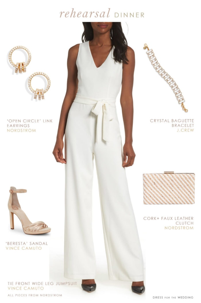 white jumpsuit for wedding rehearsal