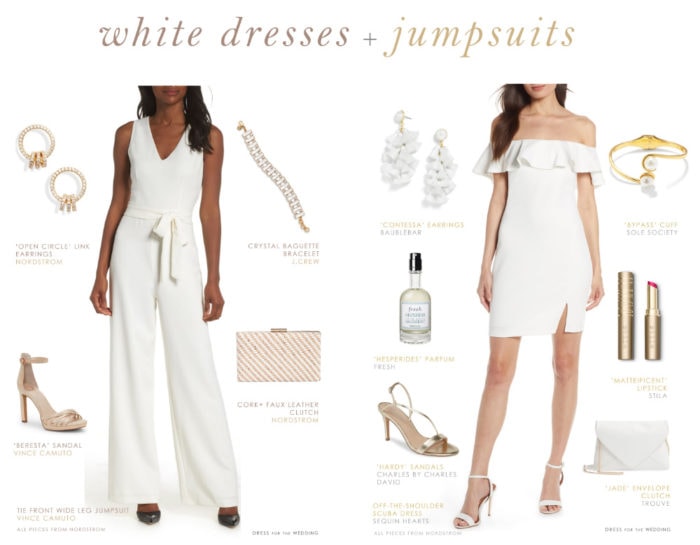 all white dresses and jumpsuits