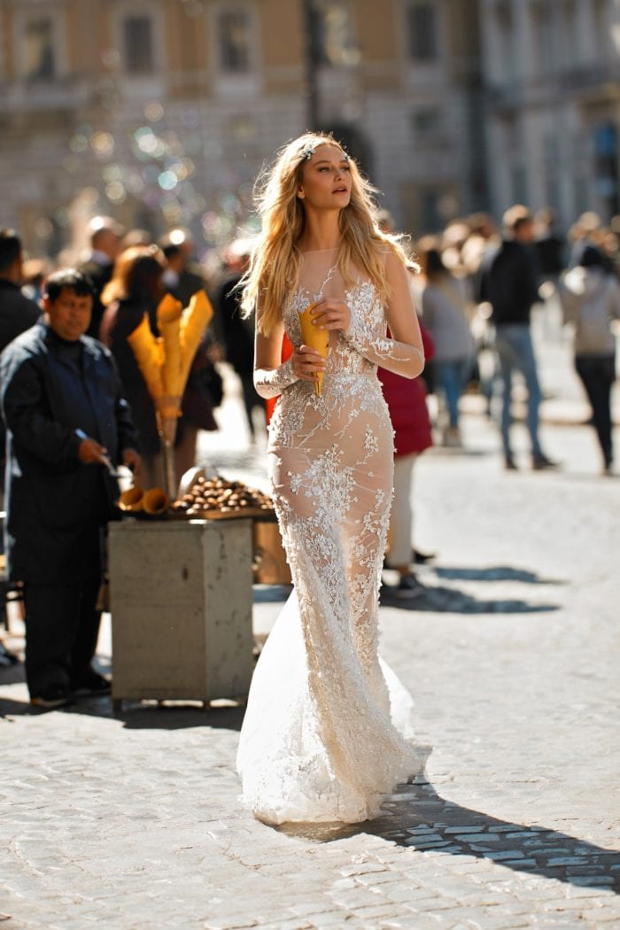 Sheer long sleeve wedding dress | Berta Privee 2020 Bridal Collection