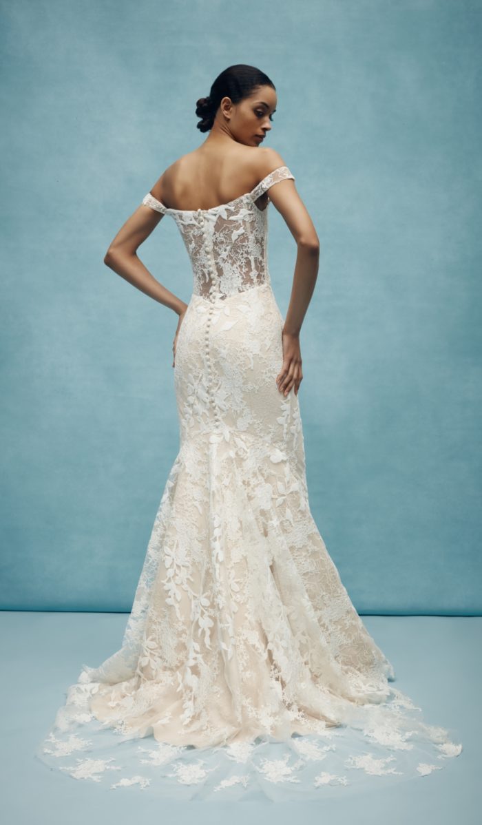 Sheer lace back wedding dress by Anne Barge for Spring 2020