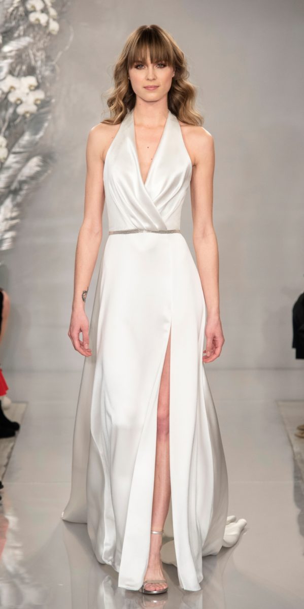 Draped Halter Theia Wedding Dress | Monroe