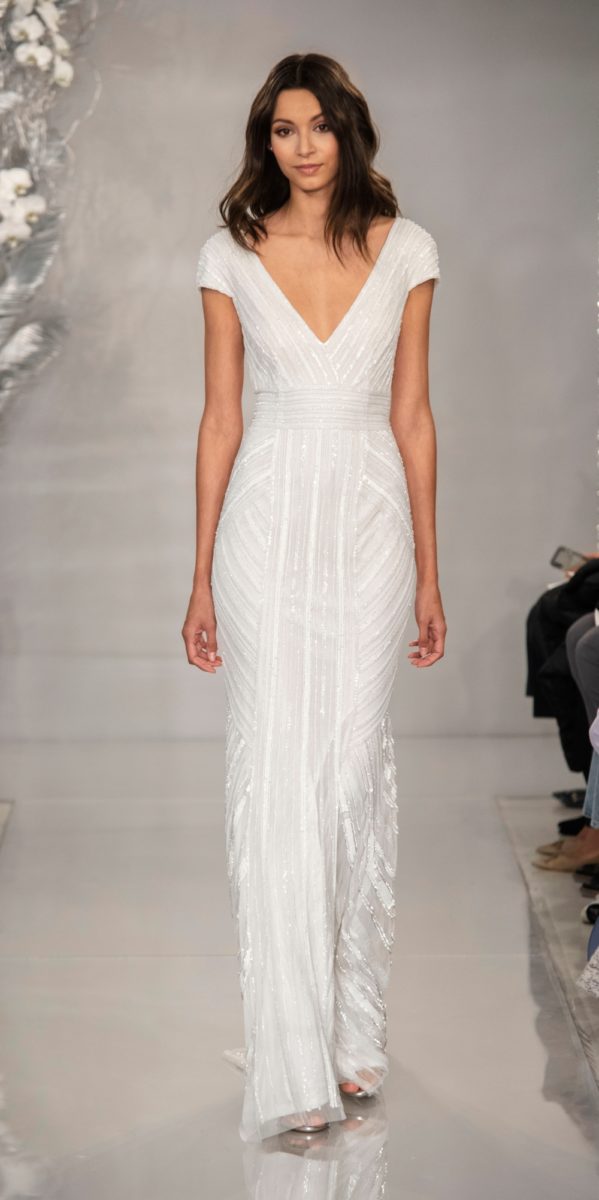 Cap sleeve beaded bridal gown | Renee gown Theia Bridal 2020