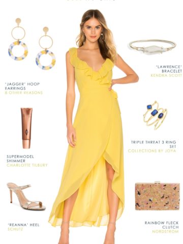 Yellow outfit for a summer 2019 wedding guest