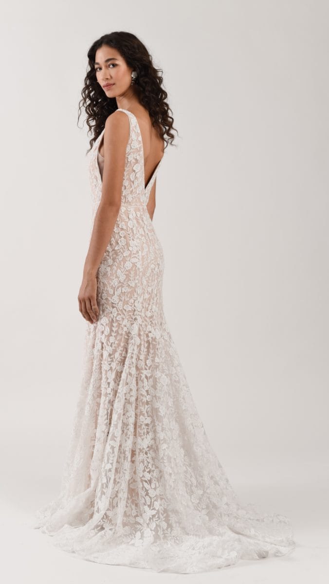 Carson back detail deep v back wedding dress Jenny by Jenny Yoo