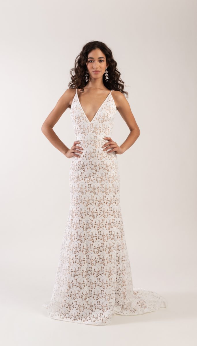 Lace spaghetti strap wedding dress Lennon gown Jenny by Jenny Yoo