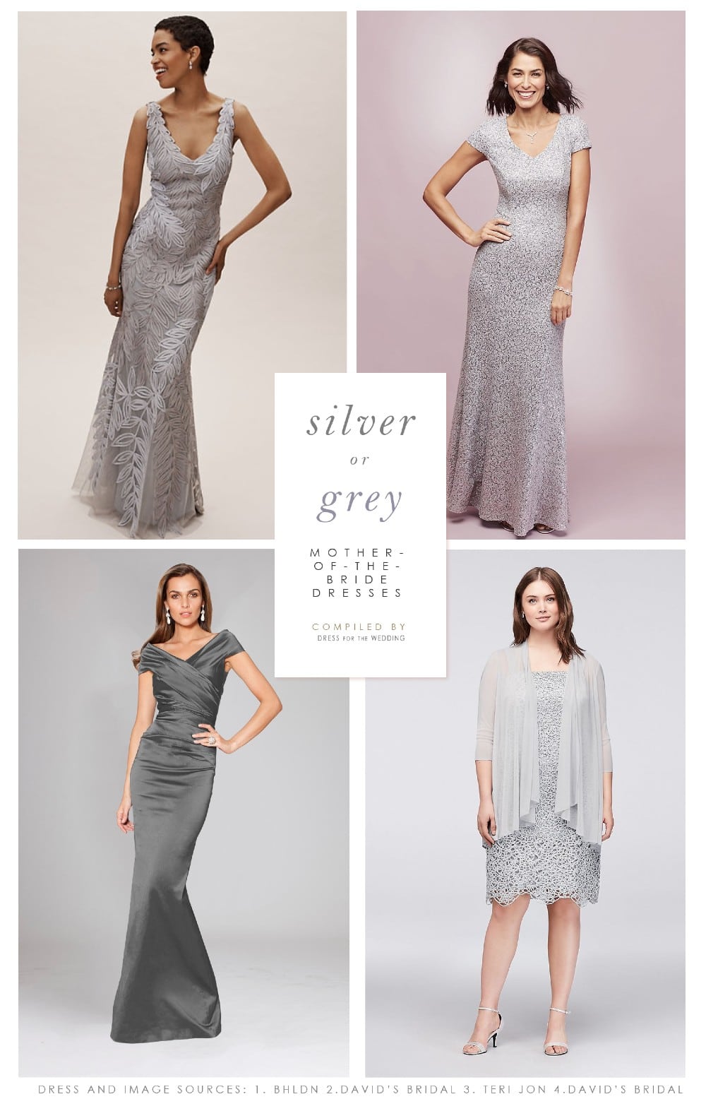 Silver and Grey Mother of the Bride and Mother of the Groom Dresses