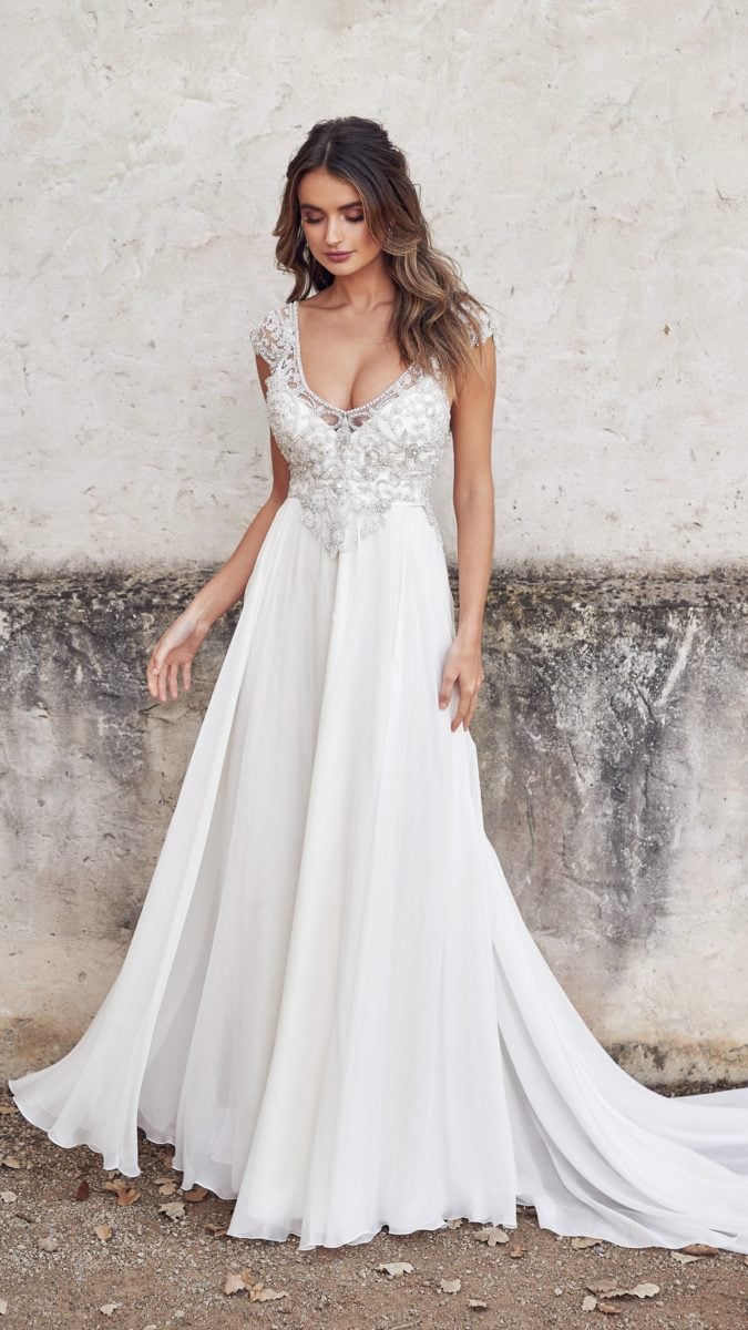 Sexy beaded bodice wedding dress