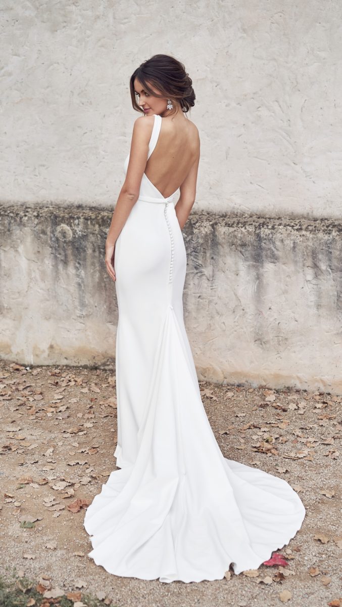 Low Back Clean Wedding Dress