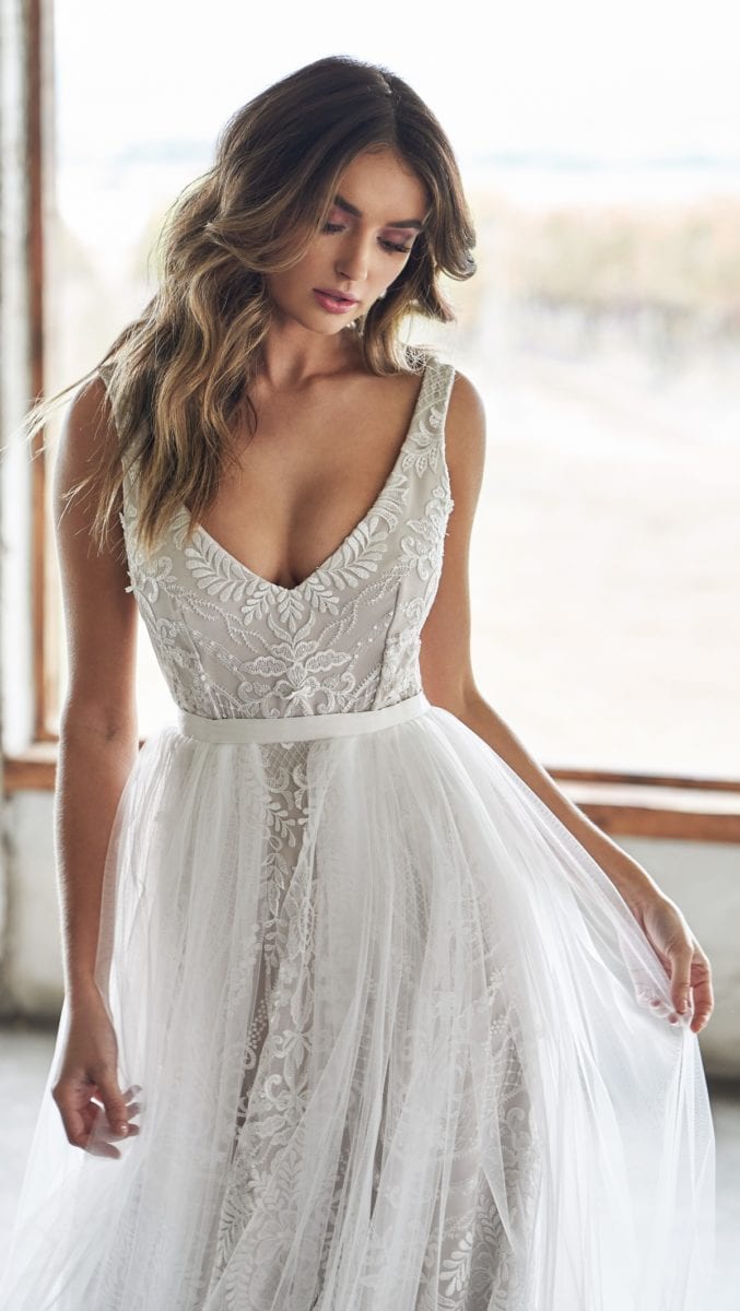 Lexi Gown with Bridal Tulle Overskirt