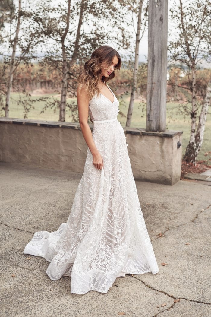 Empire style bridal gown