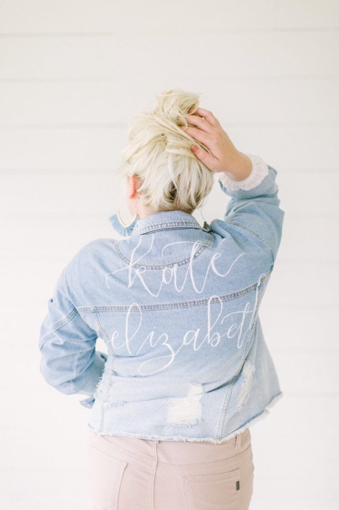 Denim Jacket with Custom Calligraphy