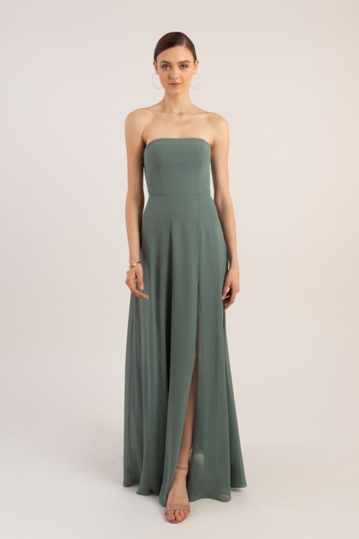 Modern strapless bridesmaid dress