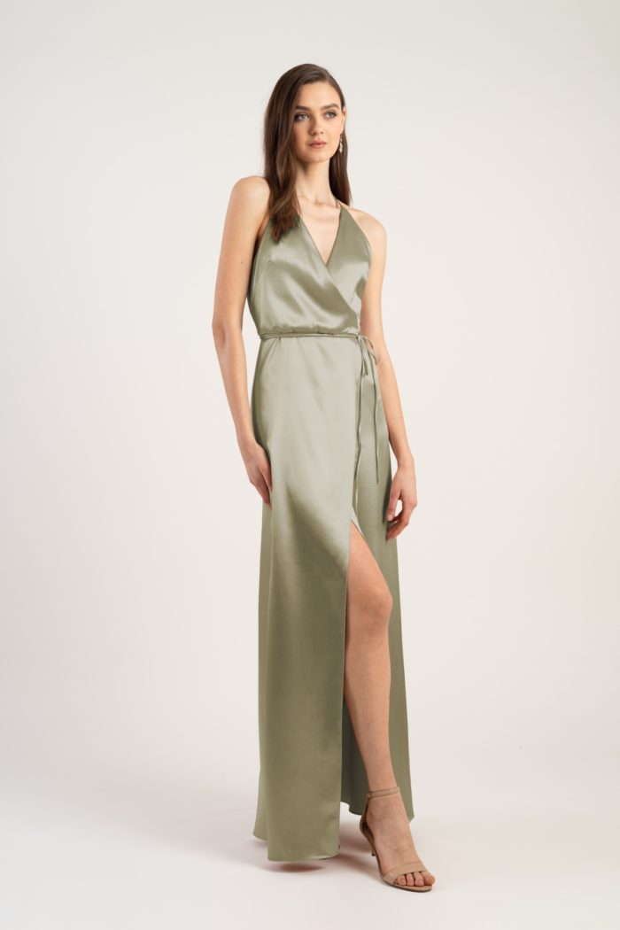 Pale green datin bridesmaid dress