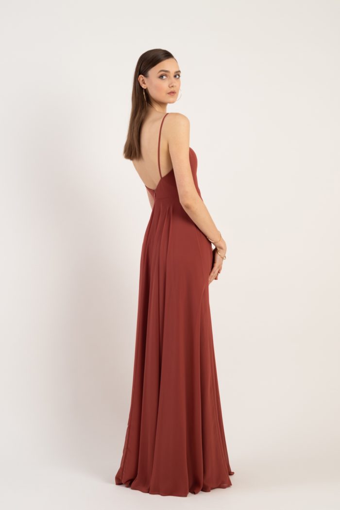 Long chiffon bridesmaid dress