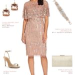 Rose gold sequin cocktail dress