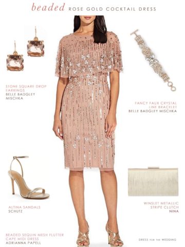 Rose gold sequin cocktail dress