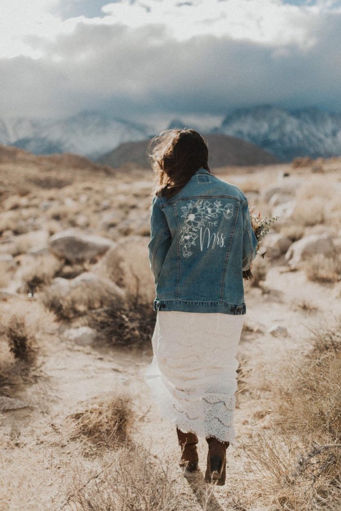 CAREFREE FLOWER EMBELLISHED DENIM JACKET in denim