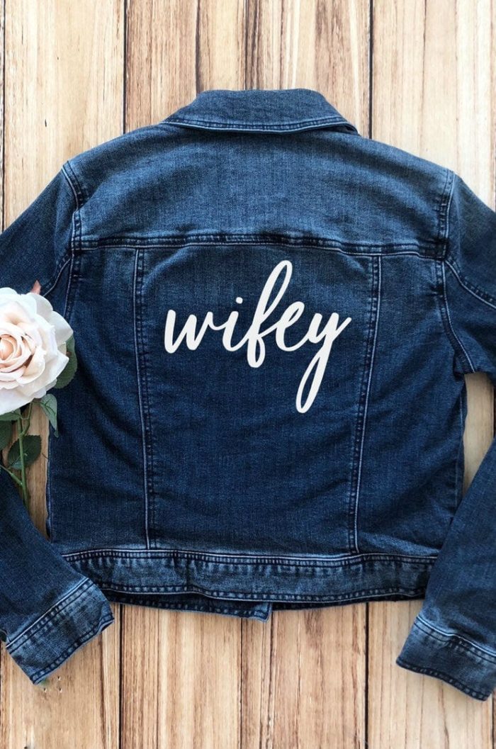 wifey transfer for denim jacket