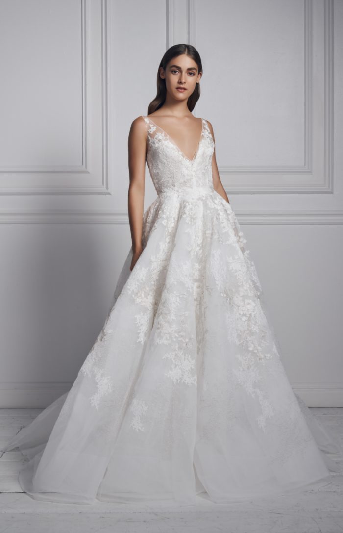 Anne Barge V neck wedding dress