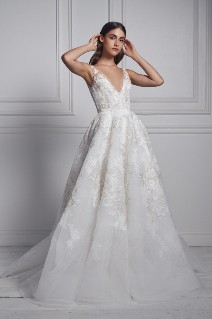 Anne Barge ballgown with v neck