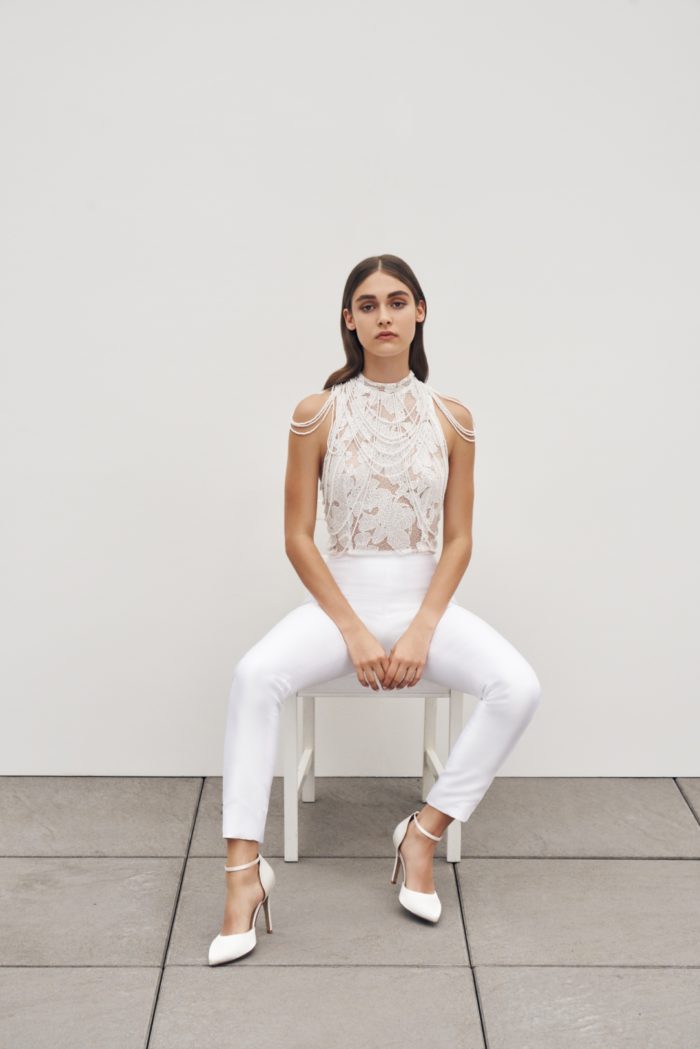 Bridal jumpsuit by Anne Barge 2020