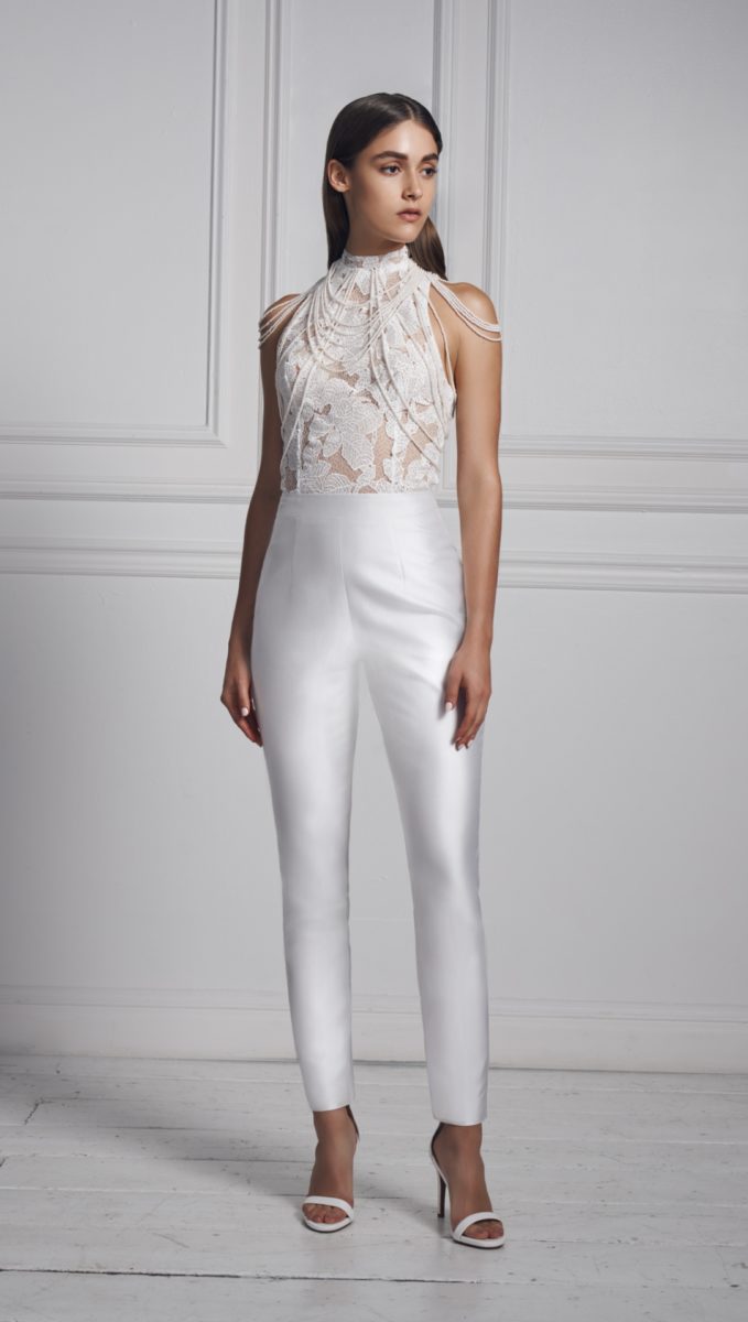 Jumpsuit from the Fall 2020 Anne Barge Bridal Collection