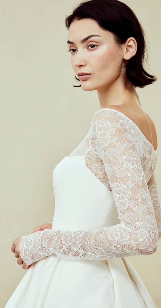 Long sleeve lace ball gown by Amsale