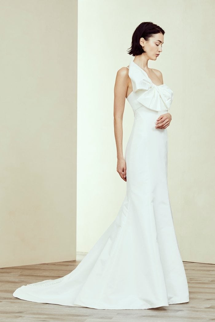 One shoulder bow wedding dress Emeline