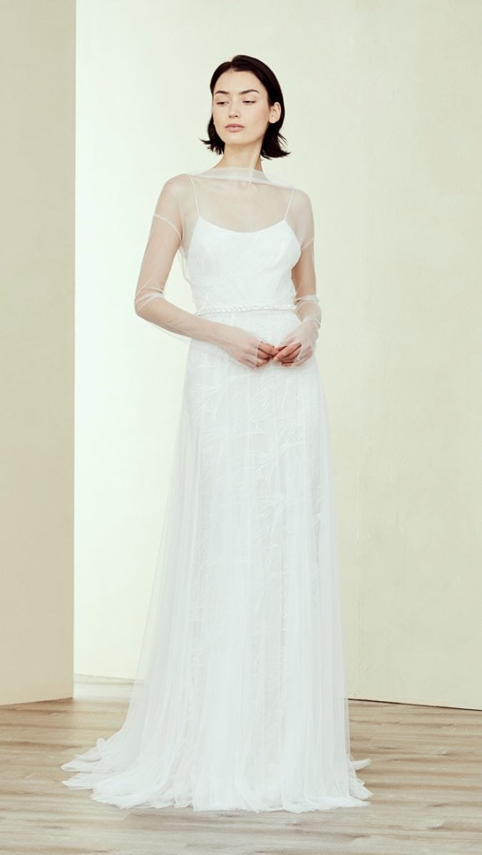 Karime a spaghetti strap simple wedding dress