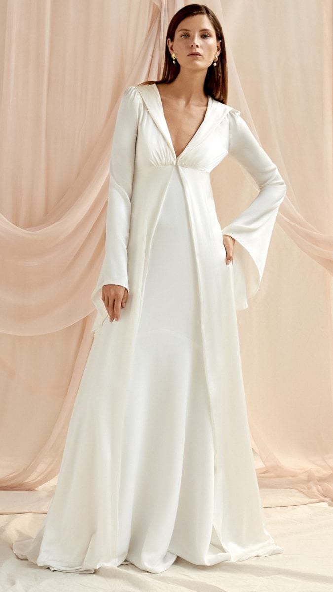 Wedding jacket with bell sleeves