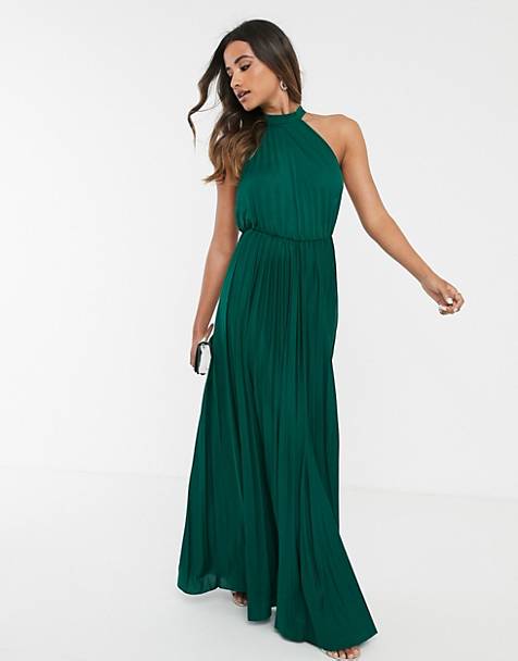 green wedding dress guest