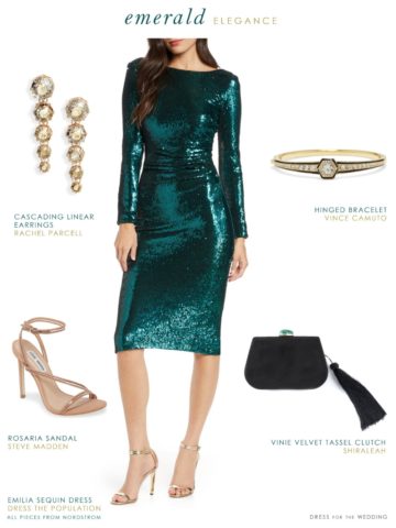Green sequin dress for the holidays