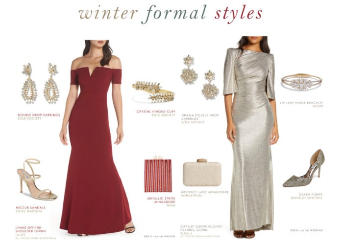 Formal evening gowns for winter