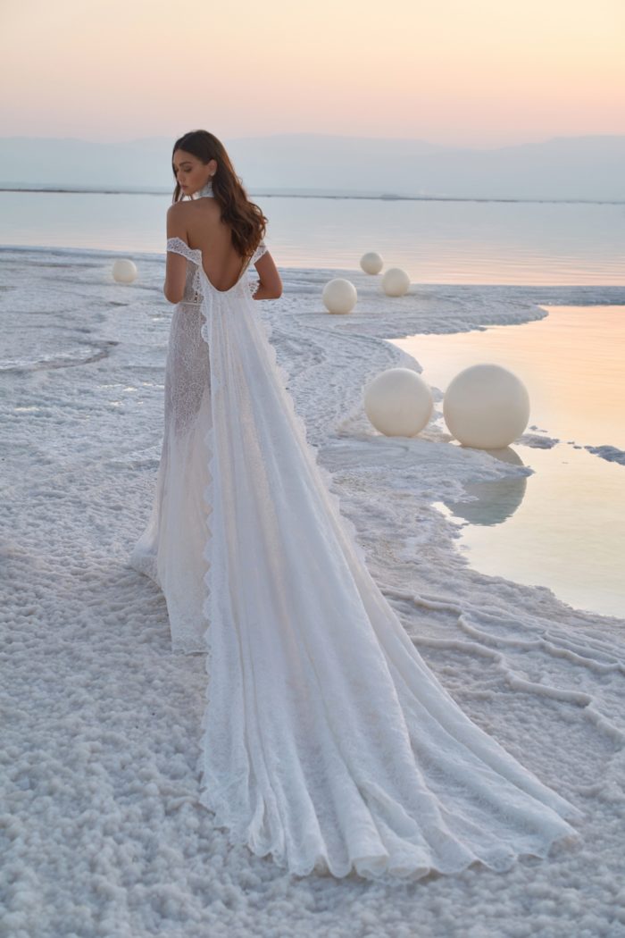 Cape train on Sunset bridal gown