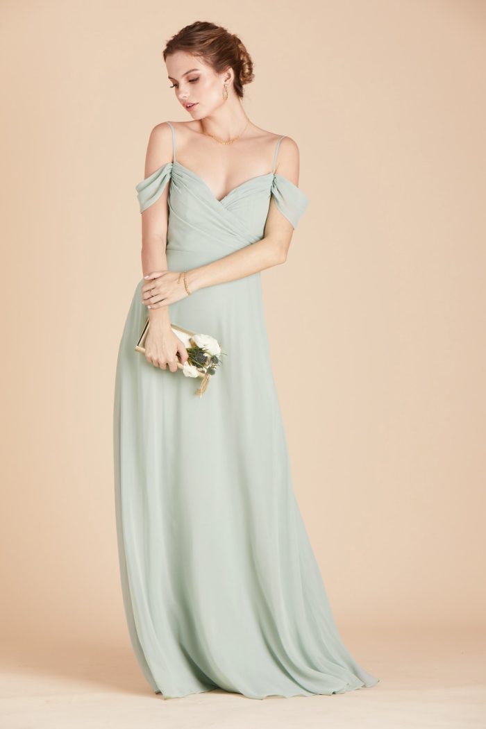 grey bardot bridesmaid dresses