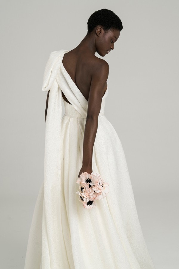 One shoulder Ball Gown with Bow June Gown Peter Langner