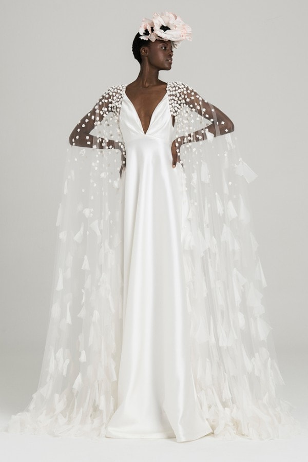 Peter Langner Cape Wedding Dress