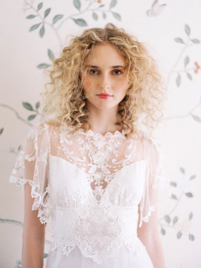 Dawn Flutter sleeve bridal gown