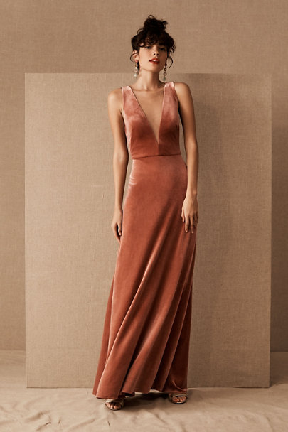 Rose velvet dress