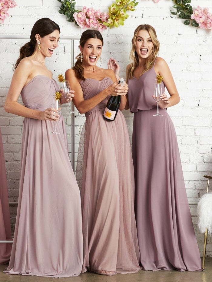 Affordable pink bridesmaid dresses