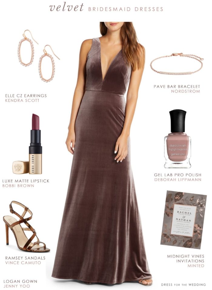 Velvet Bridesmaid Dress